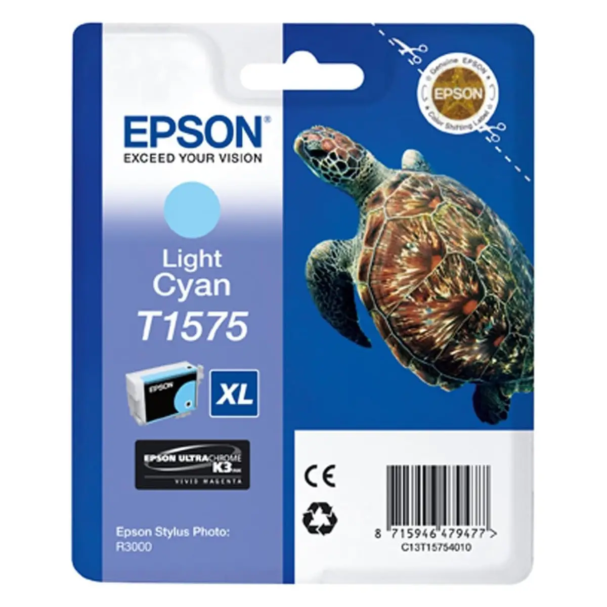 Epson T1575 Cyan Clair Tortue Cartouche authentique au meilleur prix