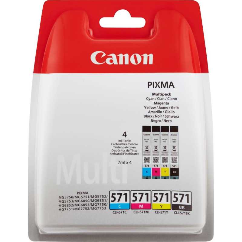 Canon CLI-571 Noir couleur Pack de 4 Cartouches au meilleur prix