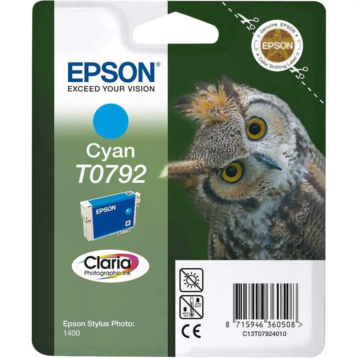Epson T0792 Cyan Chouette Cartouche authentique au meilleur prix