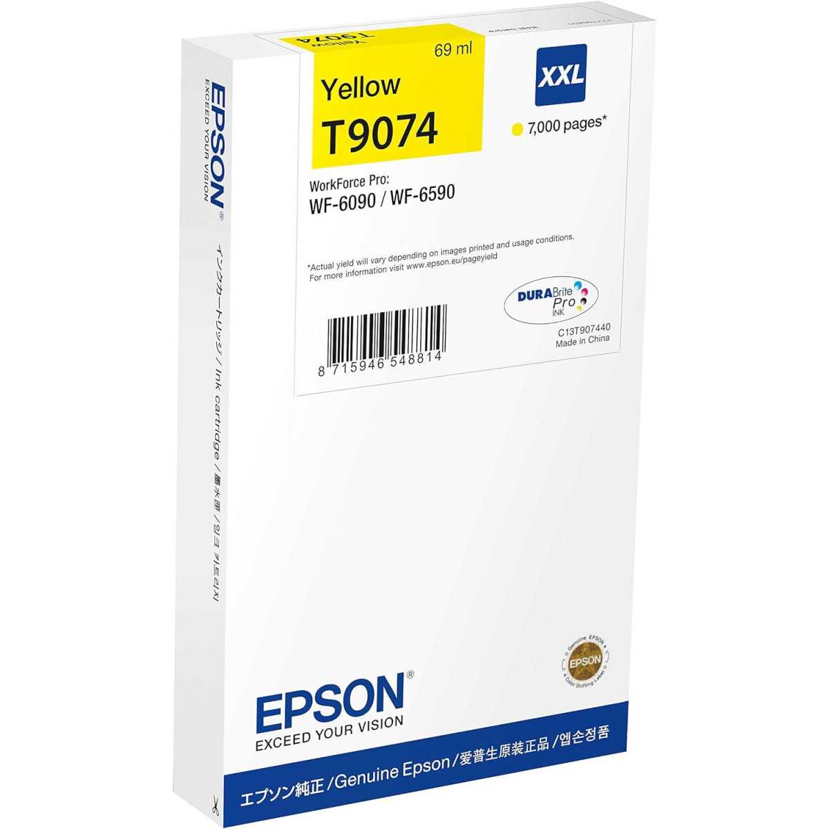 EPSON T9074 XXL Jaune Cartouche authentique au meilleur prix EPSON T9074 XXL Jaune Cartouche authentique au meilleur prix