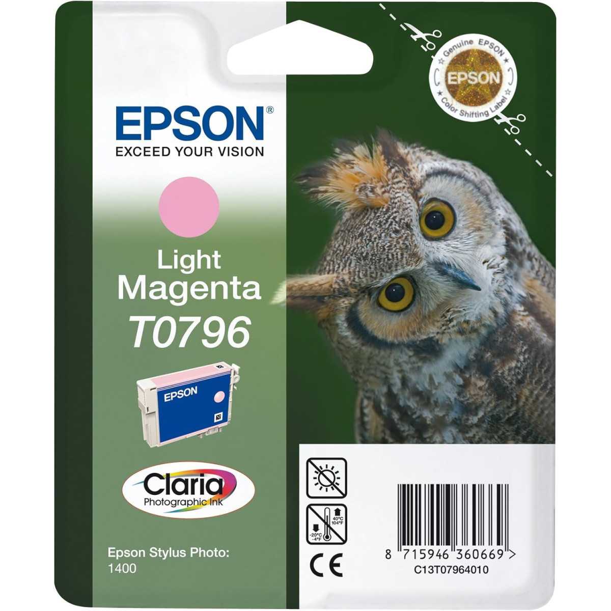 Epson T0796 Magenta clair Chouette Cartouche authentique au meilleur prix Epson T0796 Magenta clair Chouette Cartouche authentique au meilleur prix