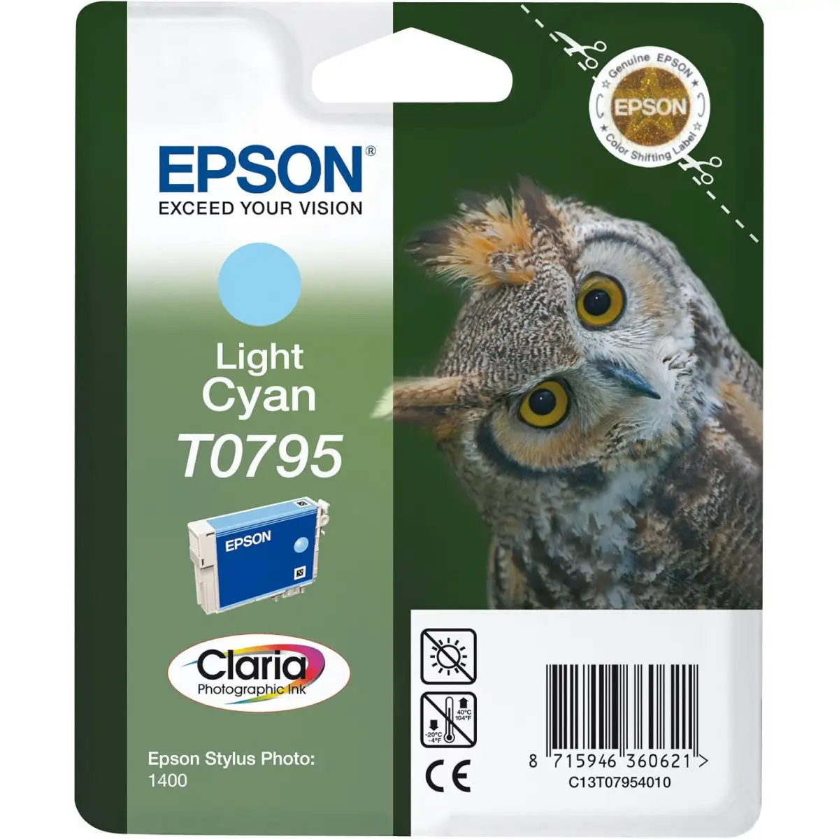 Epson T0795 Cyan clair Chouette Cartouche authentique au meilleur prix