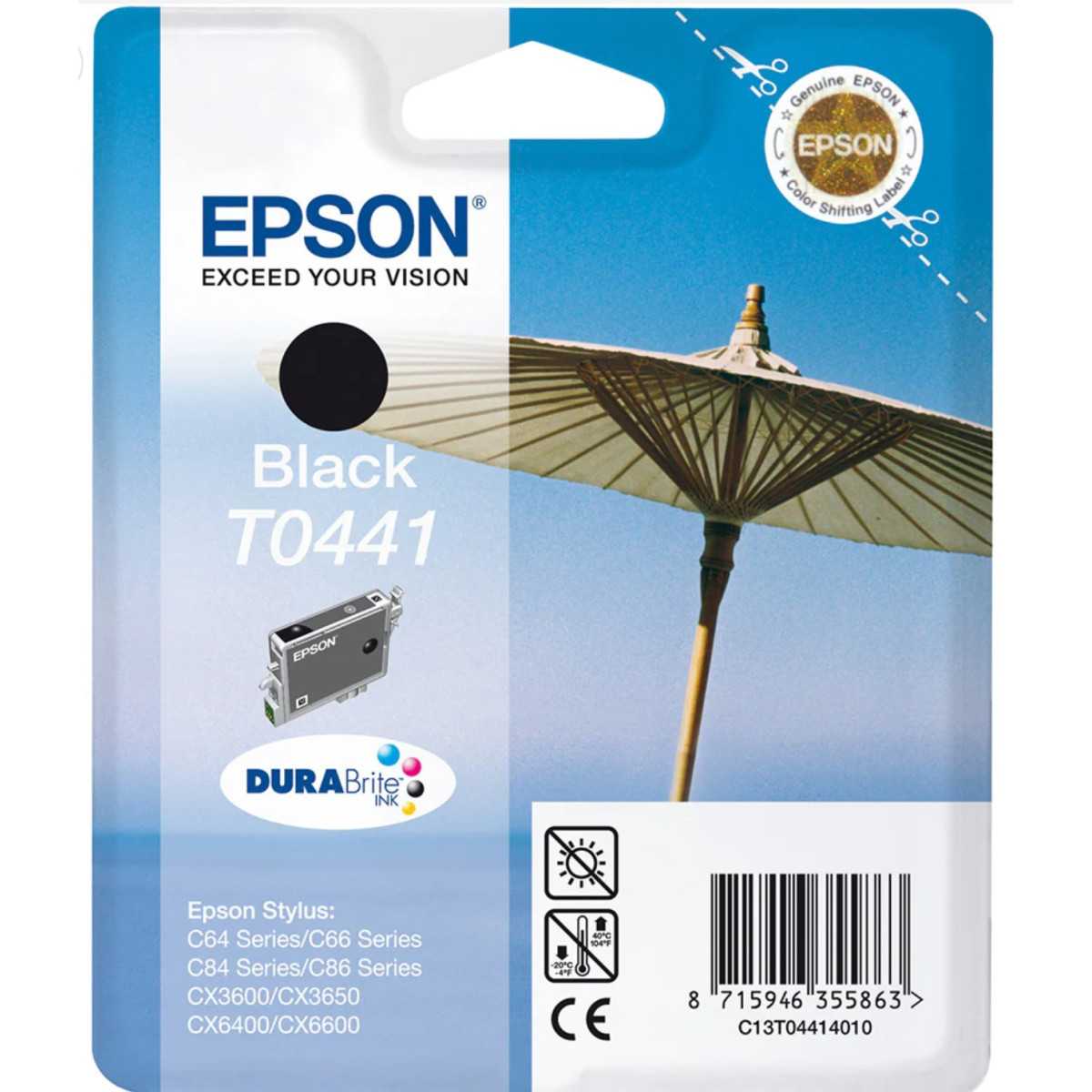 Epson T0441 noir Parasol Cartouche d'encre d'origine Epson T0441 noir Parasol Cartouche d'encre d'origine
