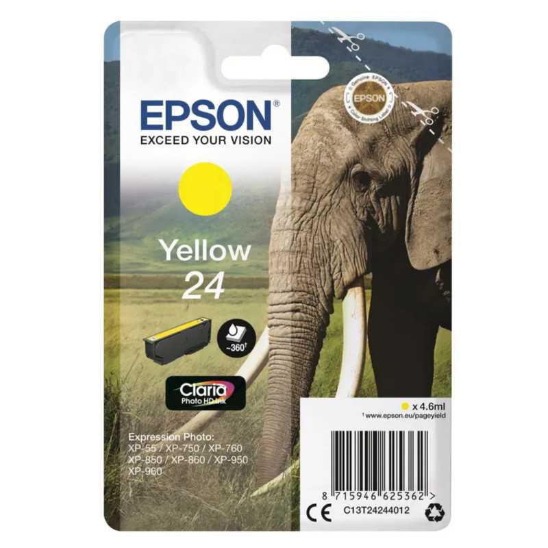 Epson 24 Jaune Éléphant cartouche d'encre d'origine au meilleur prix