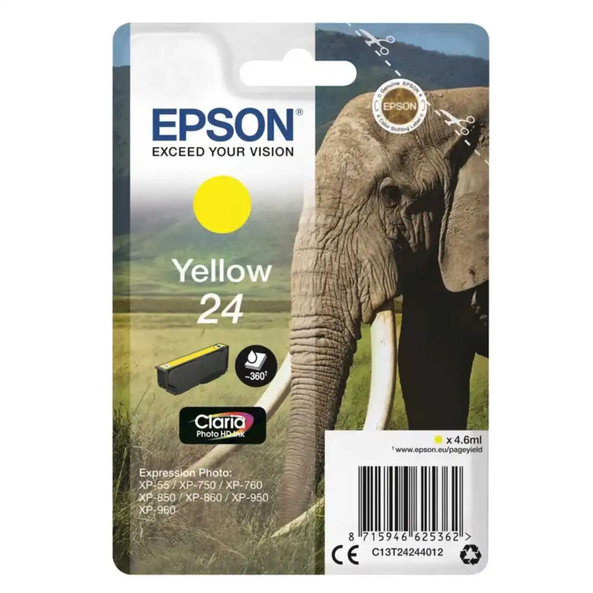Epson 24 Jaune Eléphant Cartouche authentique au meilleur prix