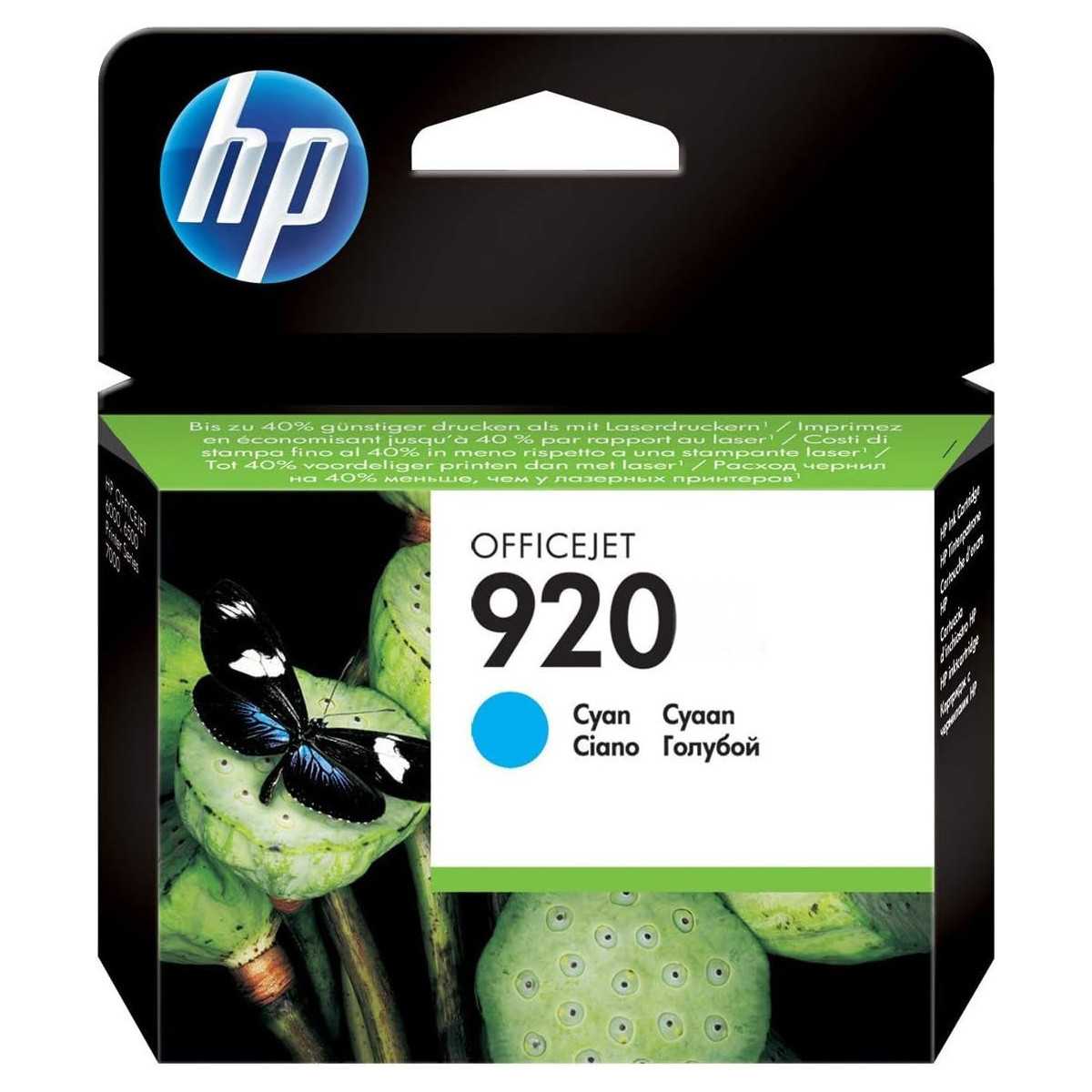 HP 920 Cyan Cartouche d'encre d'origine au meilleur prix HP 920 Cyan Cartouche d'encre d'origine au meilleur prix