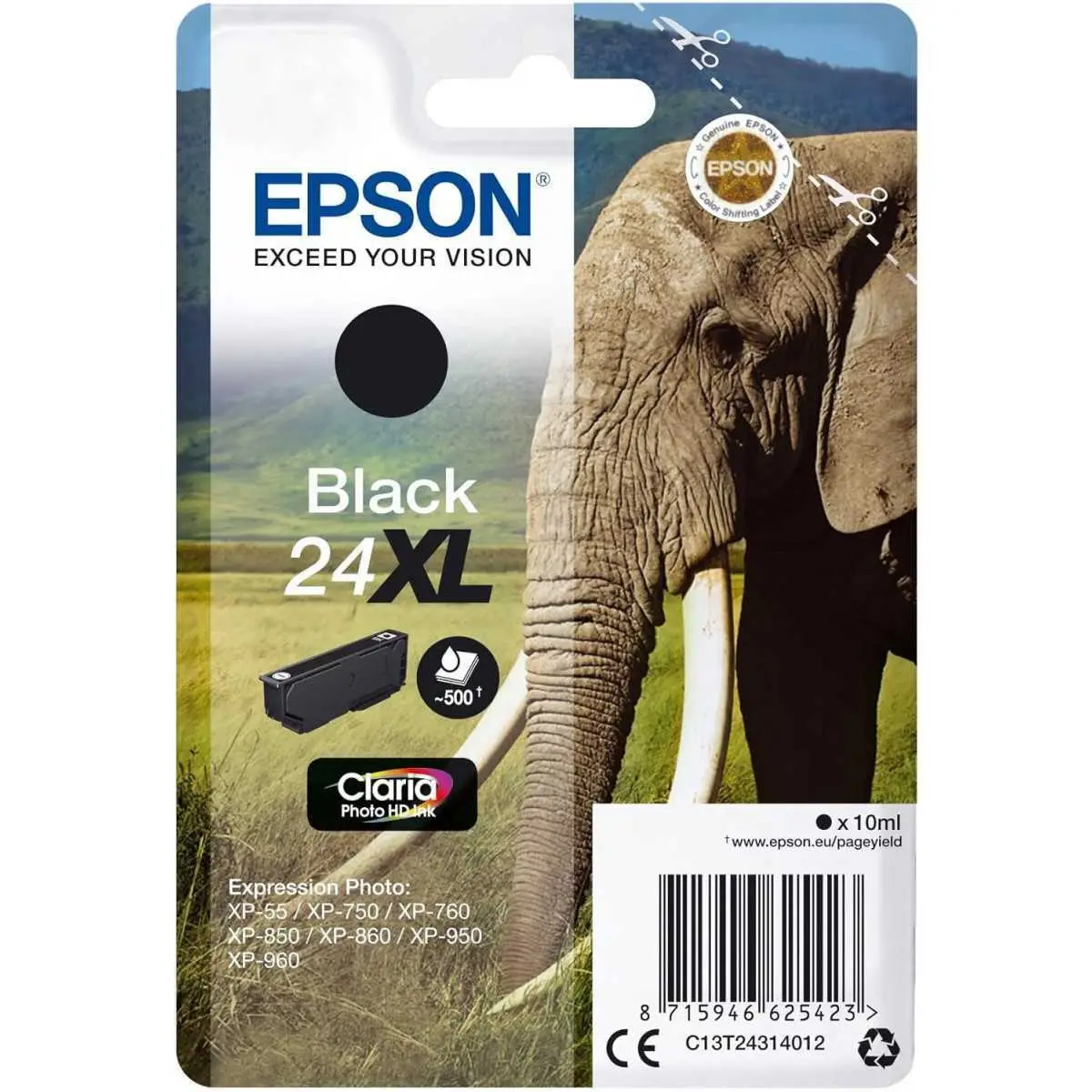 Epson 24XL Noir Eléphant Cartouche authentique au meilleur prix