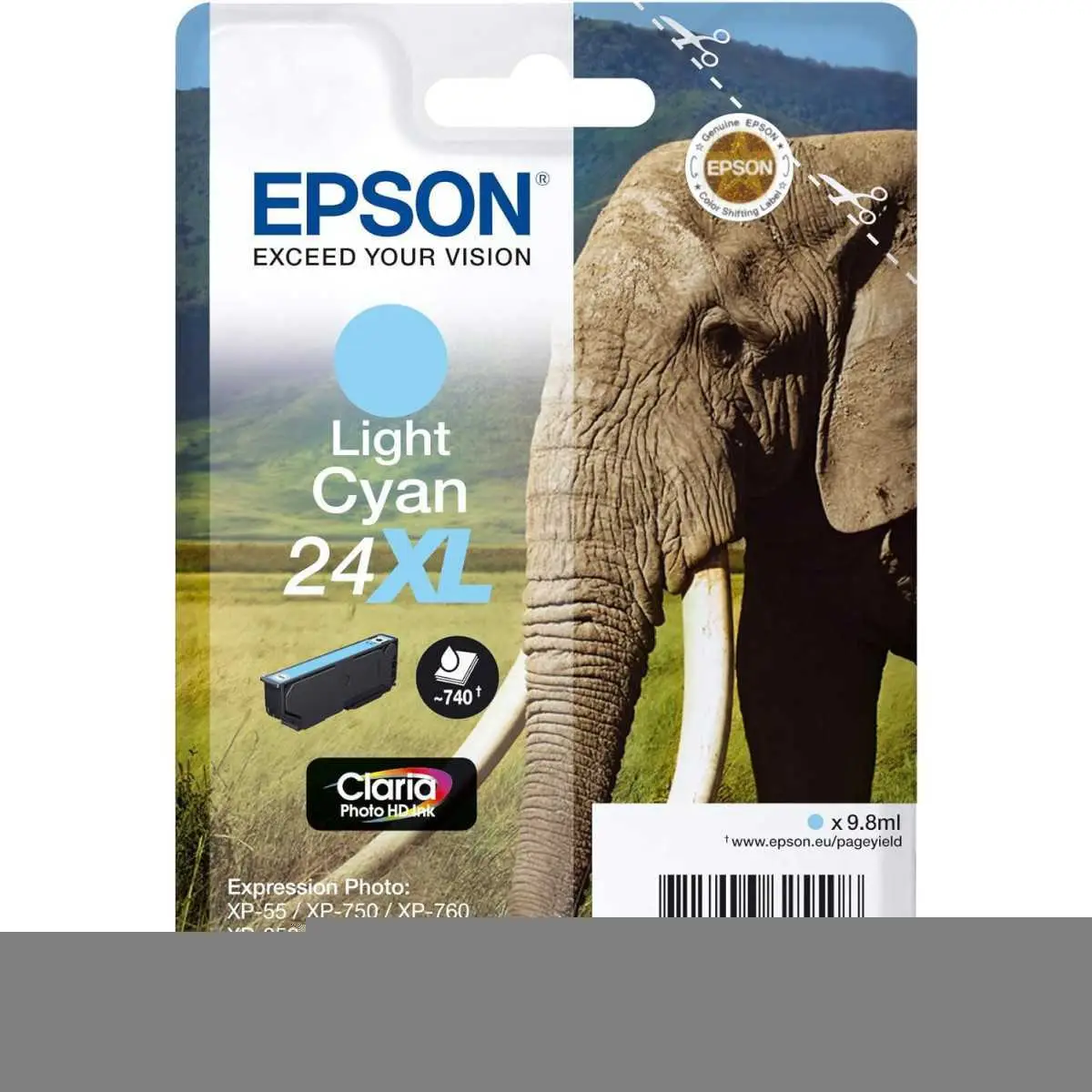 Epson 24XL Cyan clair Eléphant Cartouche authentique au meilleur prix