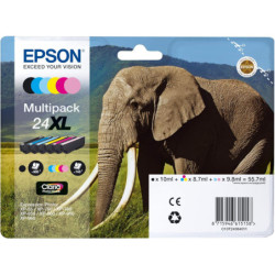 Epson 24XL Noir couleur Eléphant Pack de cartouches authentiques au meilleur prix