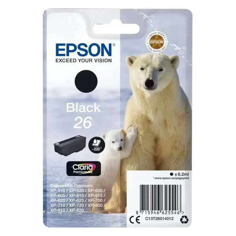 Epson 26 Noir Ours polaire Cartouche authentique au meilleur prix