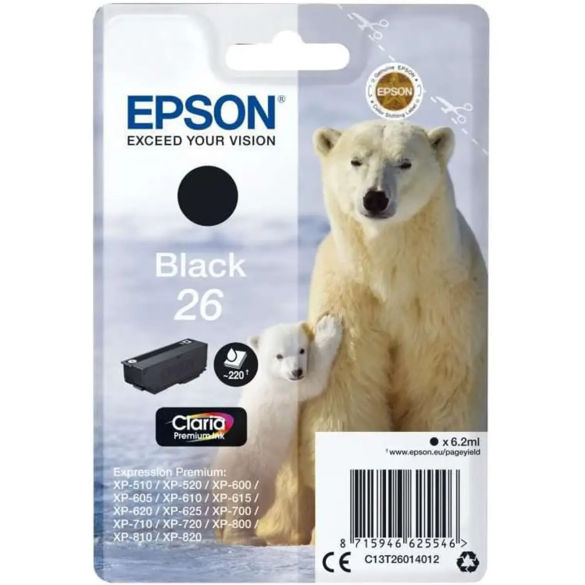 Epson 26 Noir Ours polaire Cartouche authentique au meilleur prix