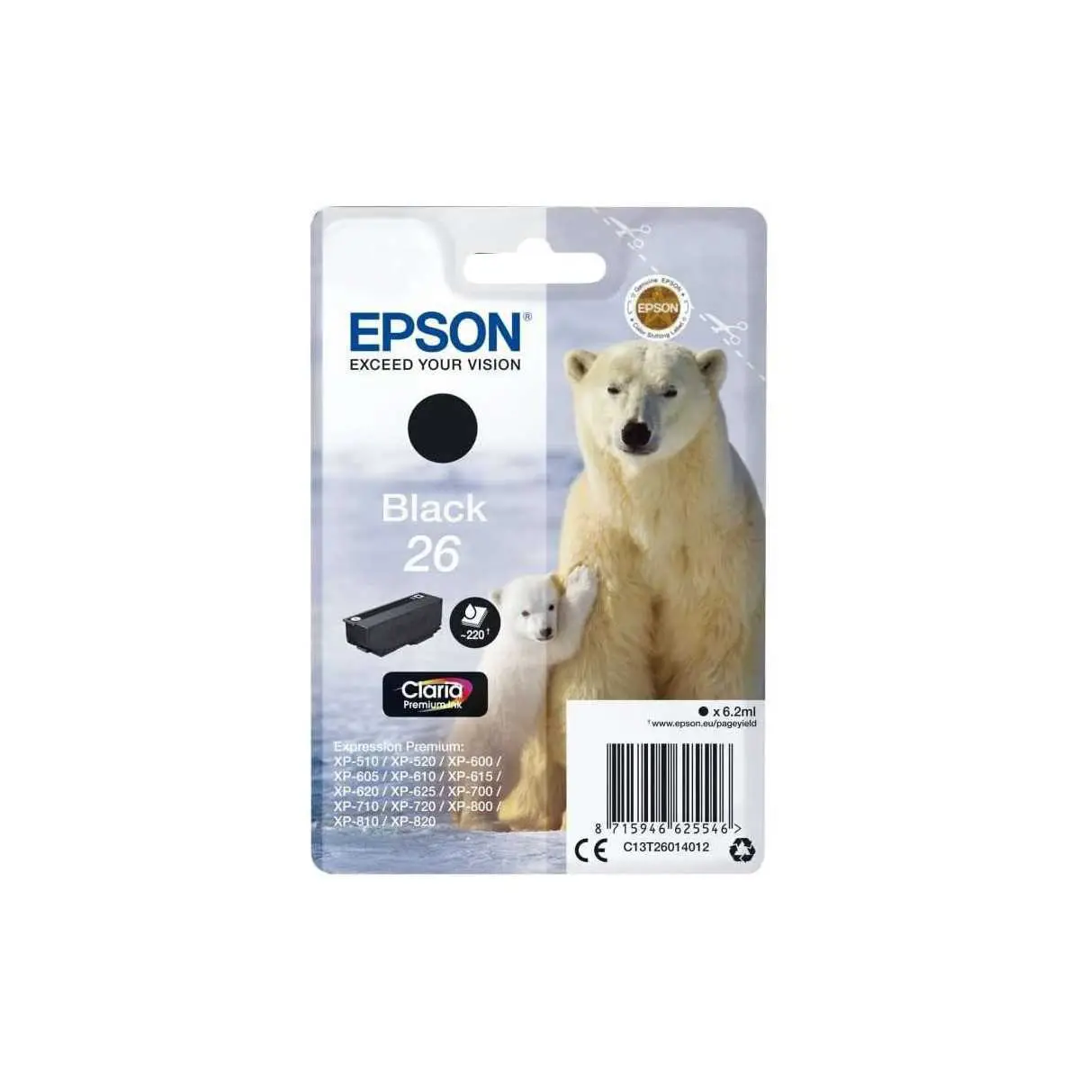 Epson 26 Noir Ours polaire Cartouche authentique au meilleur prix