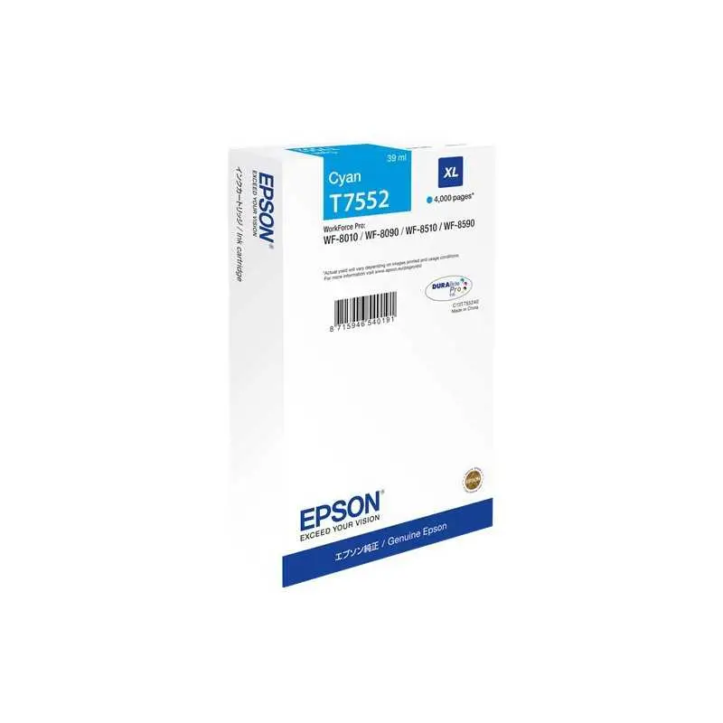 Epson T7552XL Cyan Cartouche authentique au meilleur prix