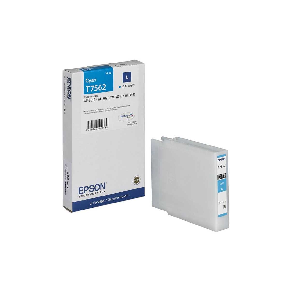Epson T7562 Cyan Cartouche d'encre d'origine au meilleur prix Epson T7562 Cyan Cartouche d'encre d'origine au meilleur prix