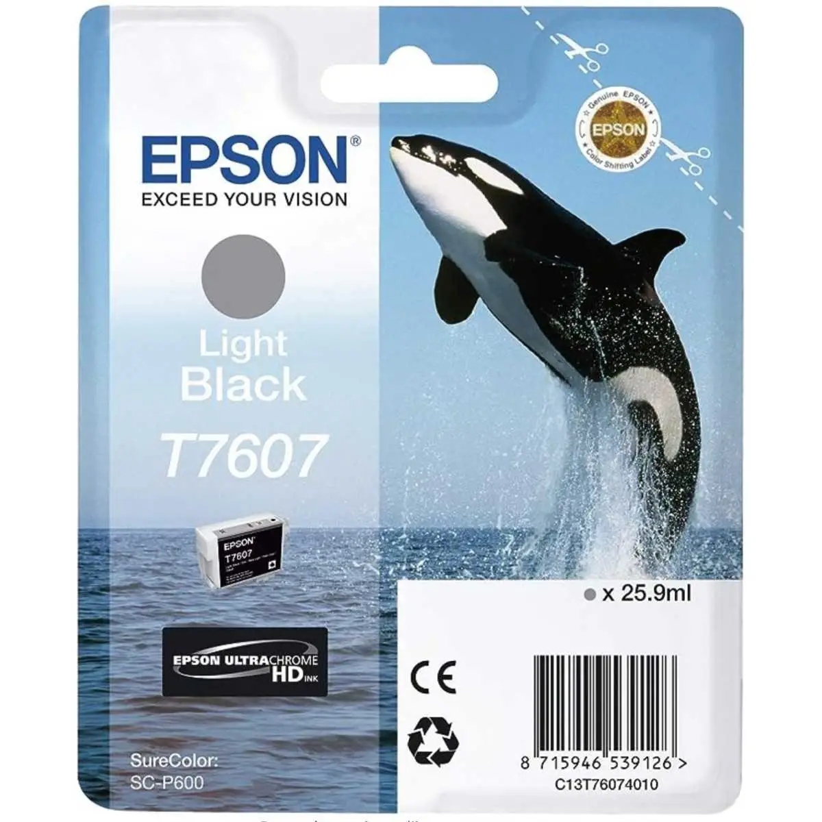 Epson T7607 Noir clair Orque Cartouche authentique au meilleur prix