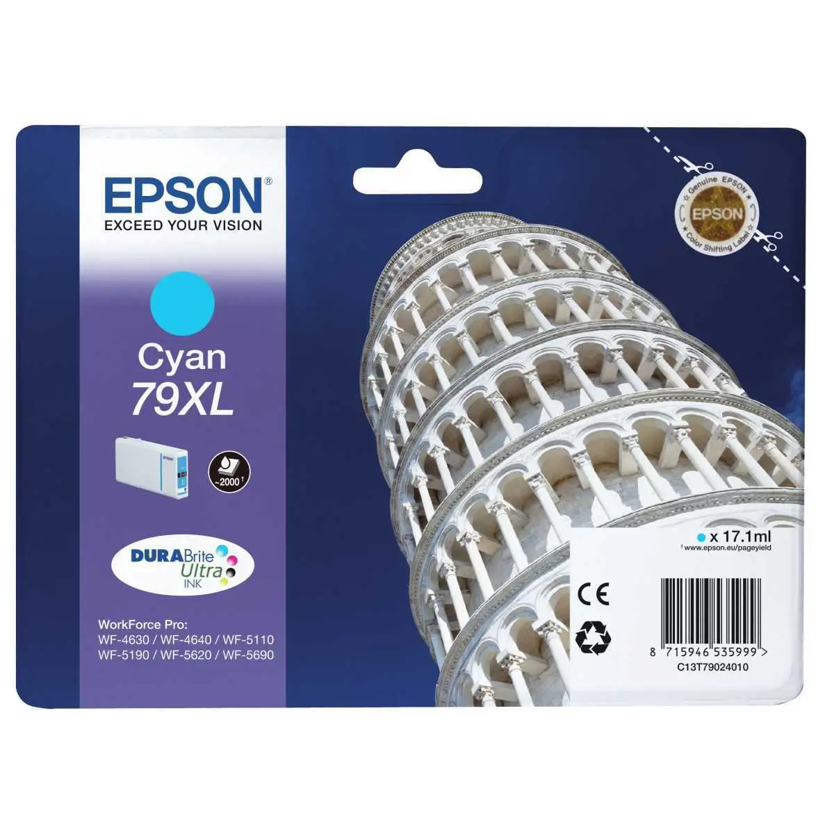 Epson 79XL Cyan Tour de Pise Cartouche authentique au meilleur prix