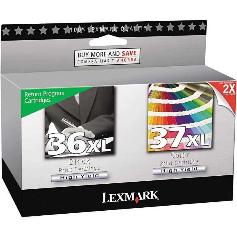 Lexmark 36XL/37XL Noir couleur Pack de cartouches authentiques au meilleur prix