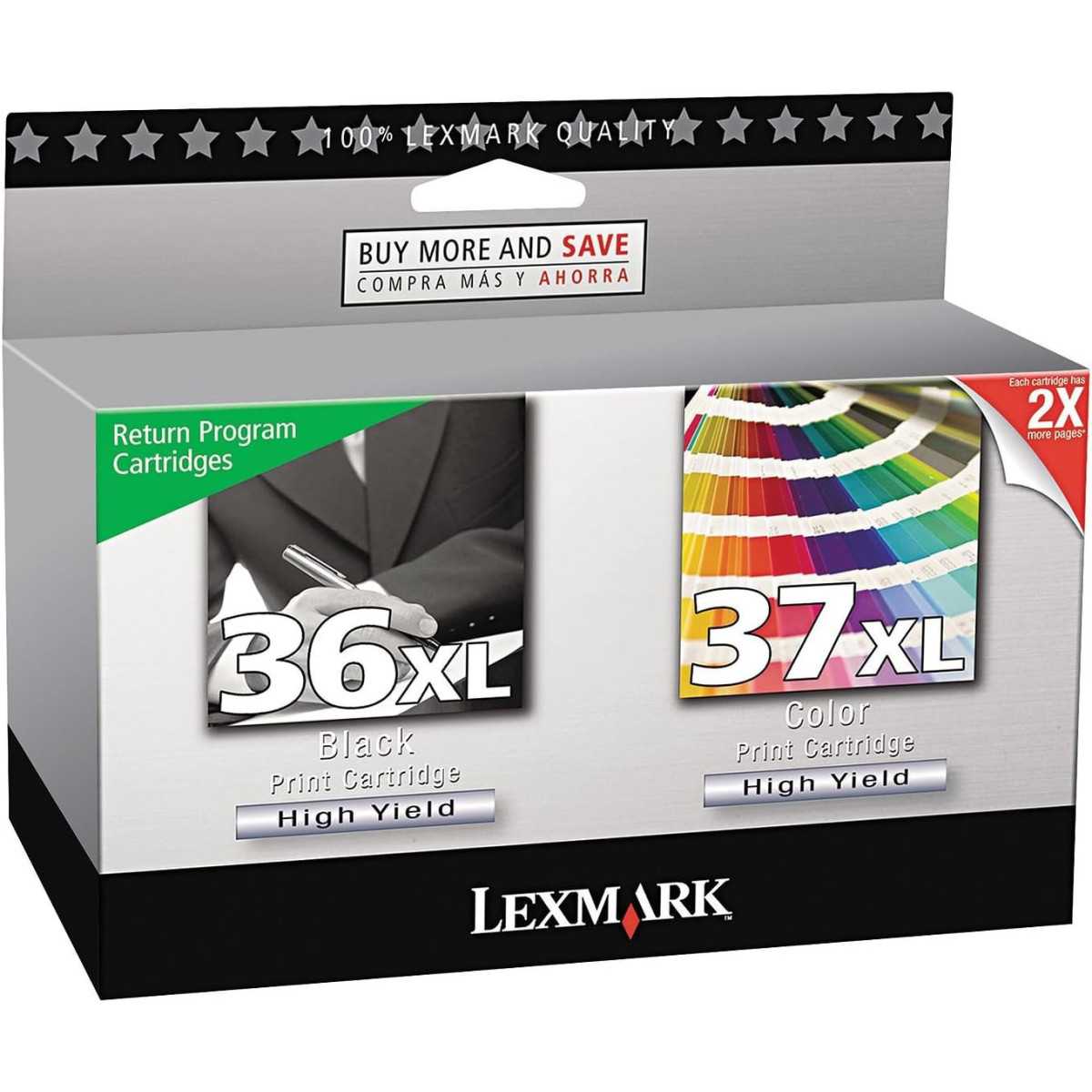 Lexmark 36XL/37XL Noir couleur Pack de cartouches authentiques au meilleur prix