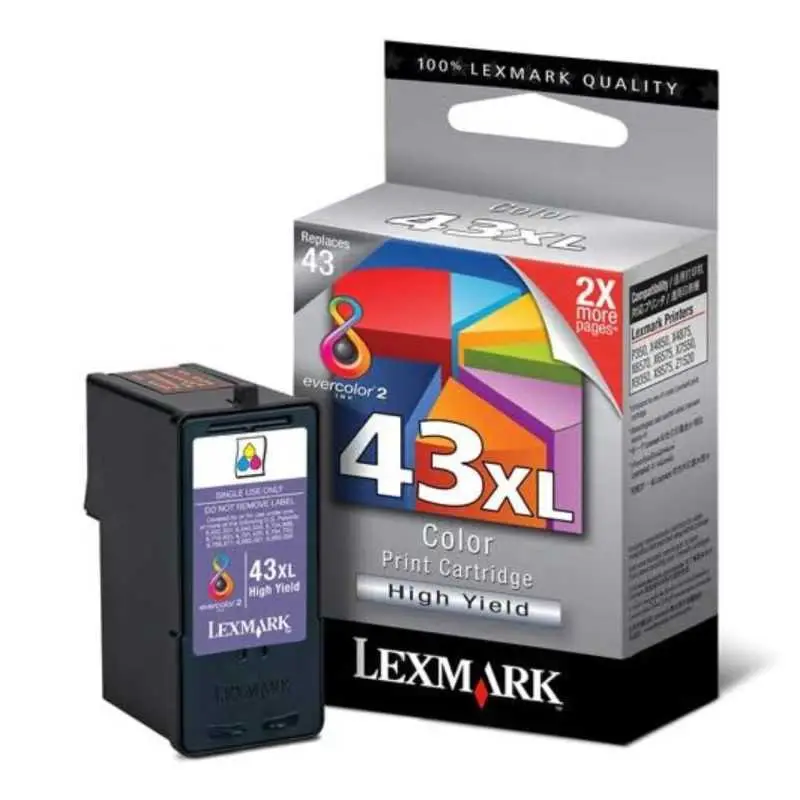 Lexmark 43XL Couleur cartouche d'encre d'origine au meilleur prix. Lexmark 43XL Couleur cartouche d'encre d'origine au meilleur prix.
