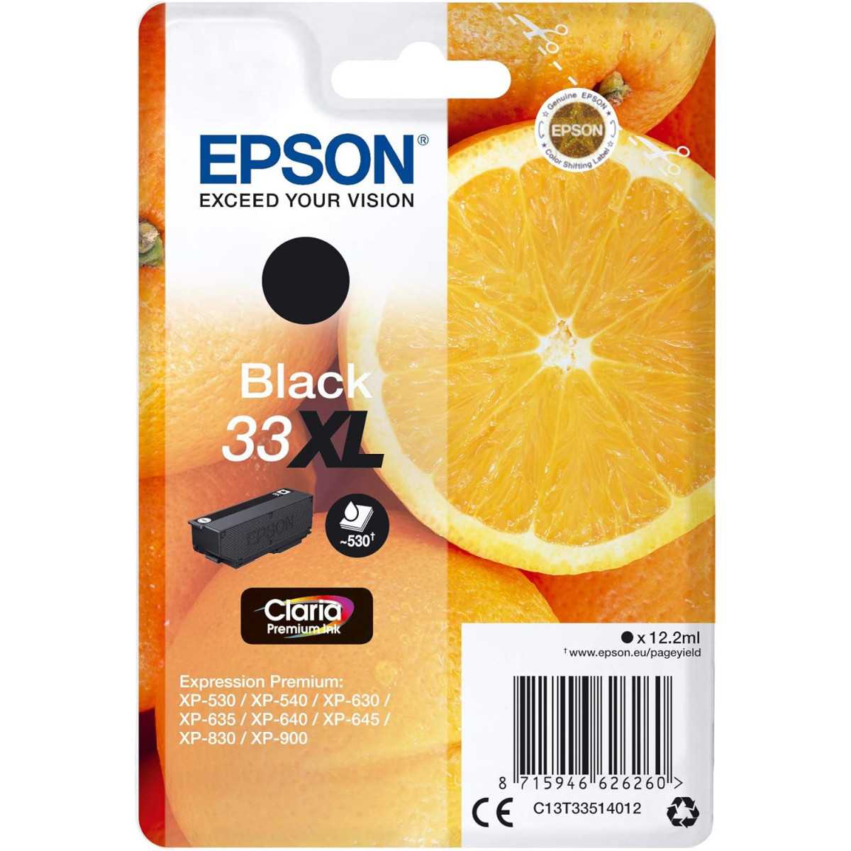 Epson 33XL Noir cartouche d'encre d'origine Epson 33XL Noir cartouche d'encre d'origine