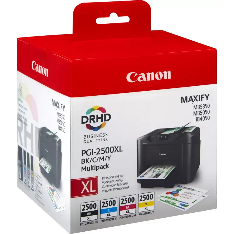 Canon PGI-2500XL Noir couleur Pack de 4 Cartouches au meilleur prix