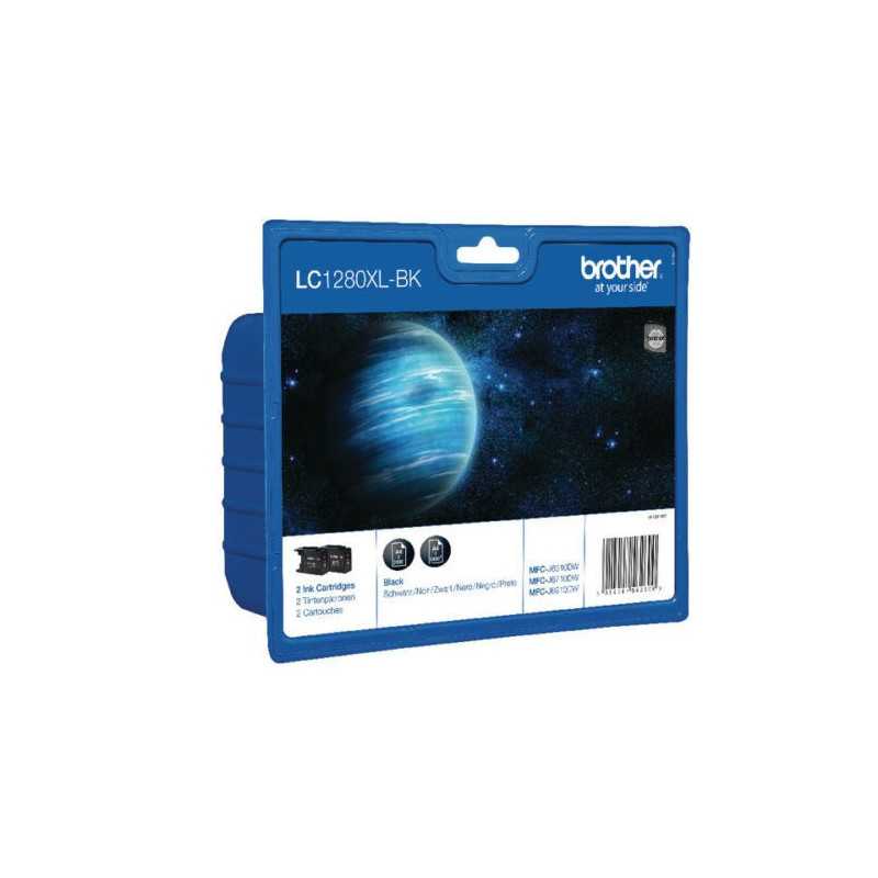 Brother LC1280XL-BK Noir Pack de 2 cartouches au meilleur prix