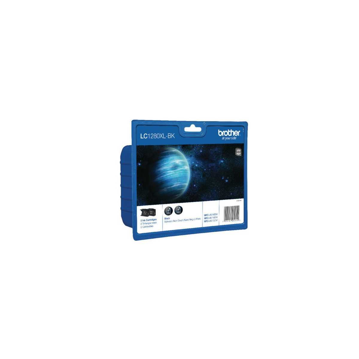 Brother LC1280XL-BK Noir Pack de 2 cartouches au meilleur prix Brother LC1280XL-BK Noir Pack de 2 cartouches au meilleur prix
