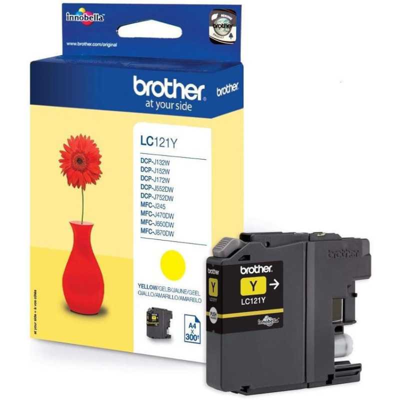 Brother LC121Y Jaune Cartouche d'encre d'origine moins chère