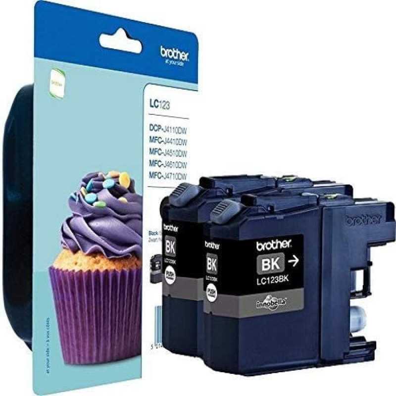 Brother LC123BK Noir Pack de 2 cartouches d'origine au meilleur prix