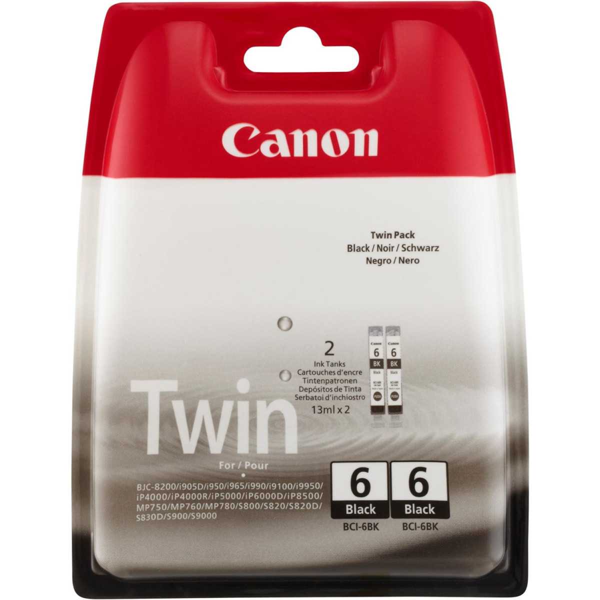 Canon BCI-6BK Noir Pack de 2 cartouches d'origine au meilleur prix Canon BCI-6BK Noir Pack de 2 cartouches d'origine au meilleur prix