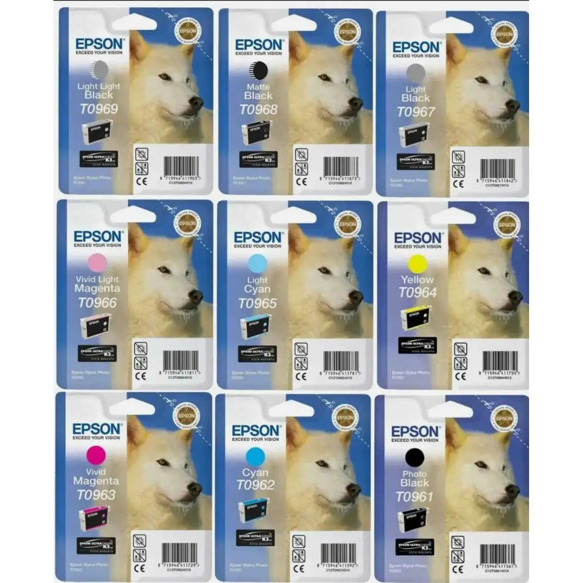 Epson T096 Noir couleur Loup Pack de cartouches authentiques au meilleur prix Epson T096 Noir couleur Loup Pack de cartouches authentiques au meilleur prix
