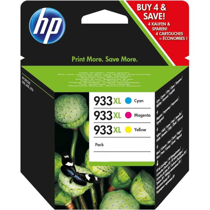 HP 933XL Couleur Pack de 3 Cartouches d'encre au meilleur prix