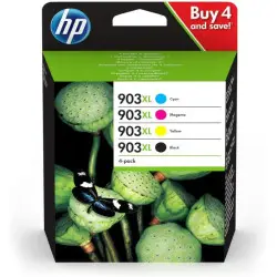 HP 903XL Noir couleur Multipack de 4 cartouches d'encre d'origine