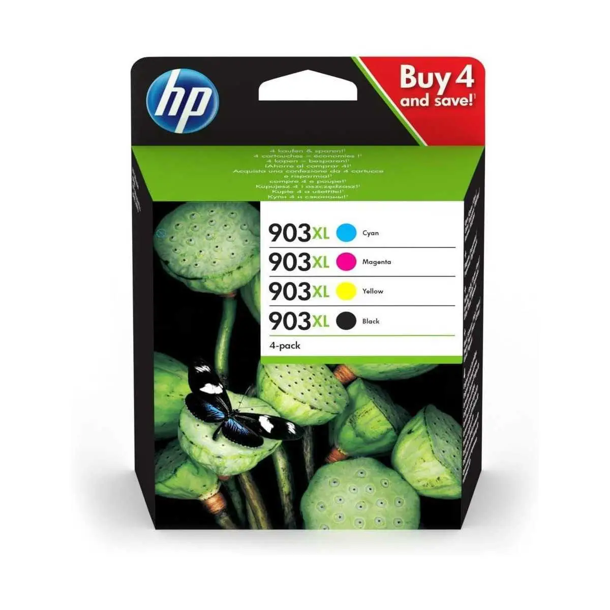 HP 903XL Noir couleur Multipack de 4 cartouches d'encre d'origine