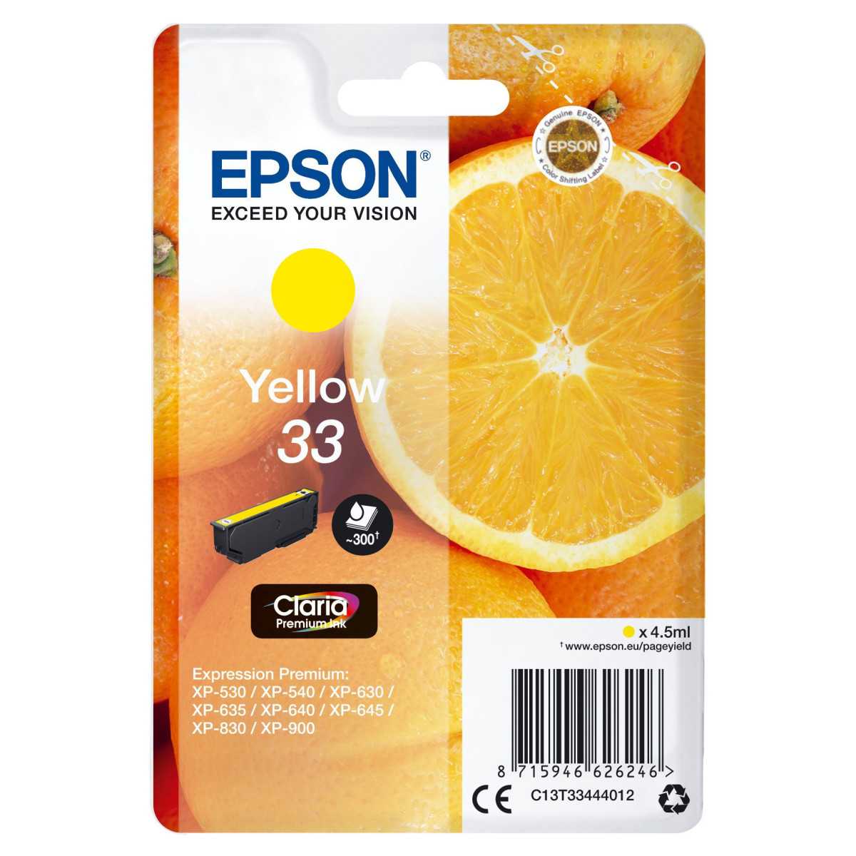 Epson 33 Jaune cartouche d'encre d'origine au meilleur prix Epson 33 Jaune cartouche d'encre d'origine au meilleur prix