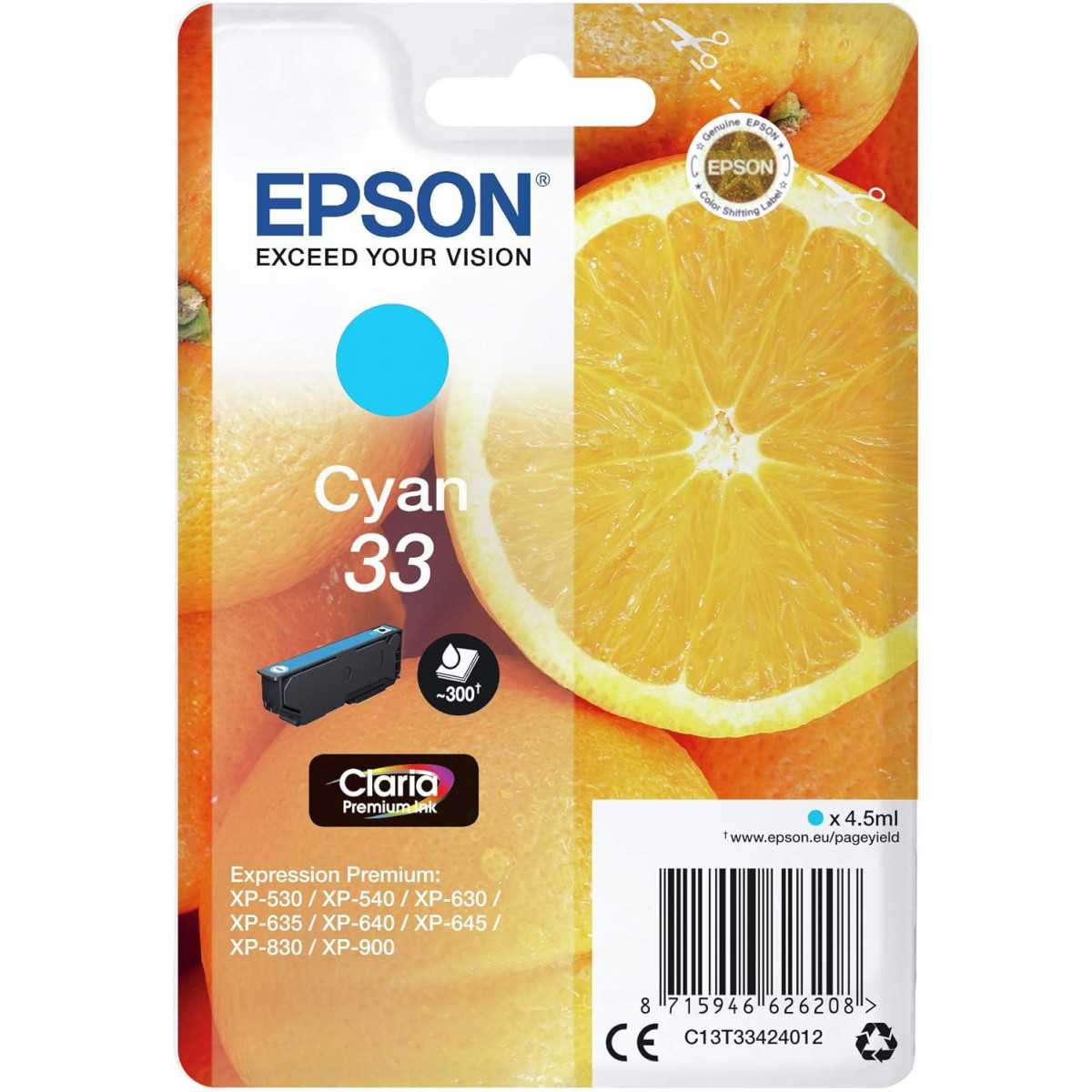Epson 33 Cyan cartouche d'encre d'origine au meilleur prix Epson 33 Cyan cartouche d'encre d'origine au meilleur prix