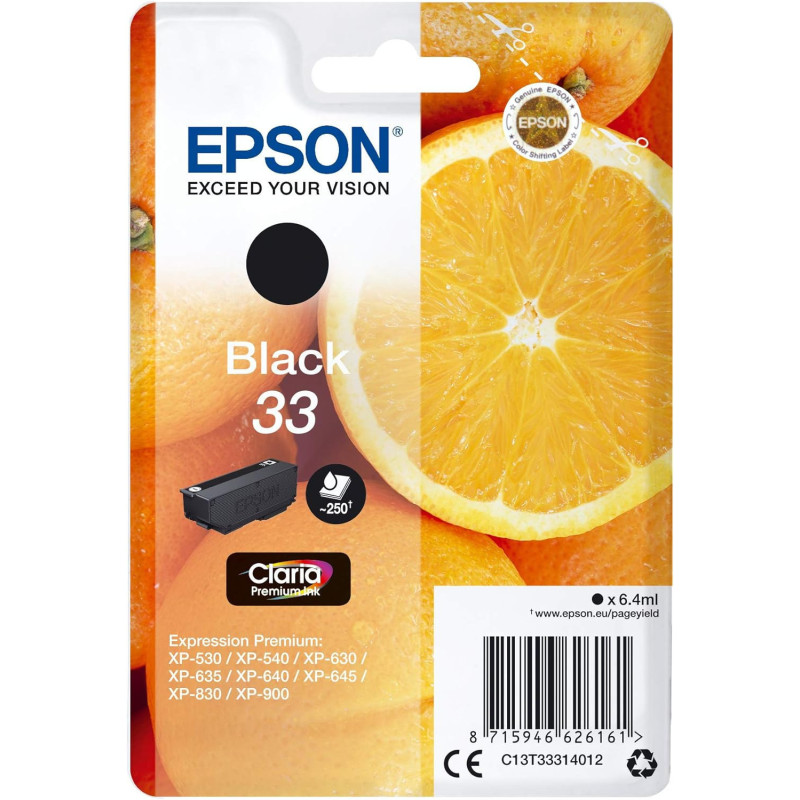 Epson 33 Noir Cartouche authentique au meilleur prix