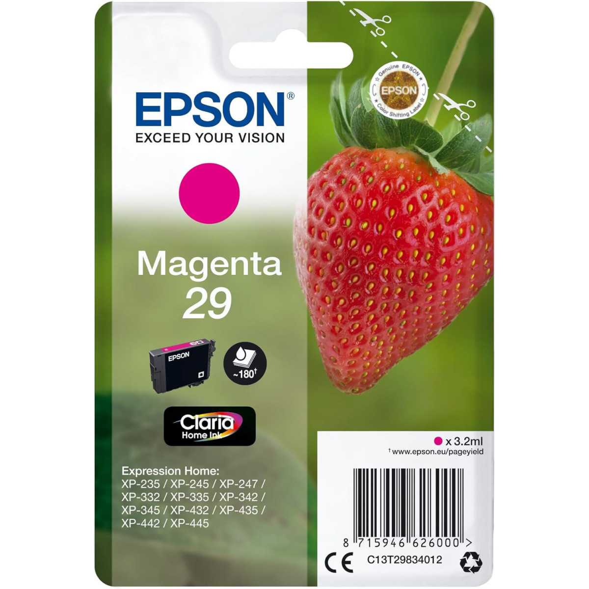 Epson 29 Fraise Magenta cartouche d'encre d'origine au meilleur prix Epson 29 Fraise Magenta cartouche d'encre d'origine au meilleur prix
