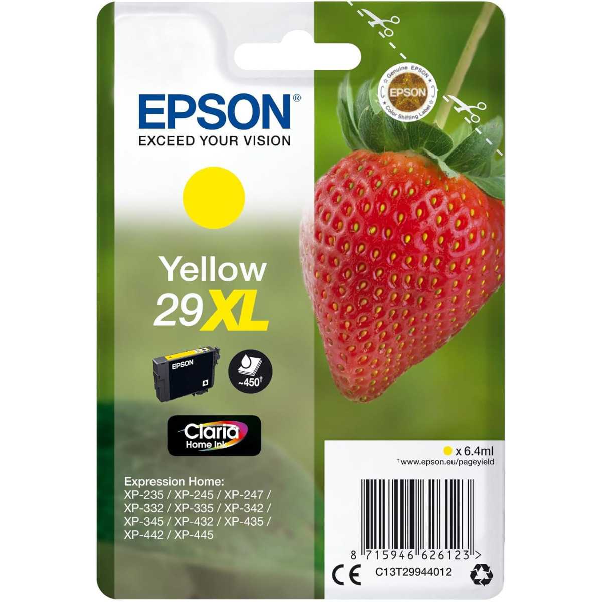Epson 29XL Fraise Jaune cartouche d'encre d'origine au meilleur prix Epson 29XL Fraise Jaune cartouche d'encre d'origine au meilleur prix