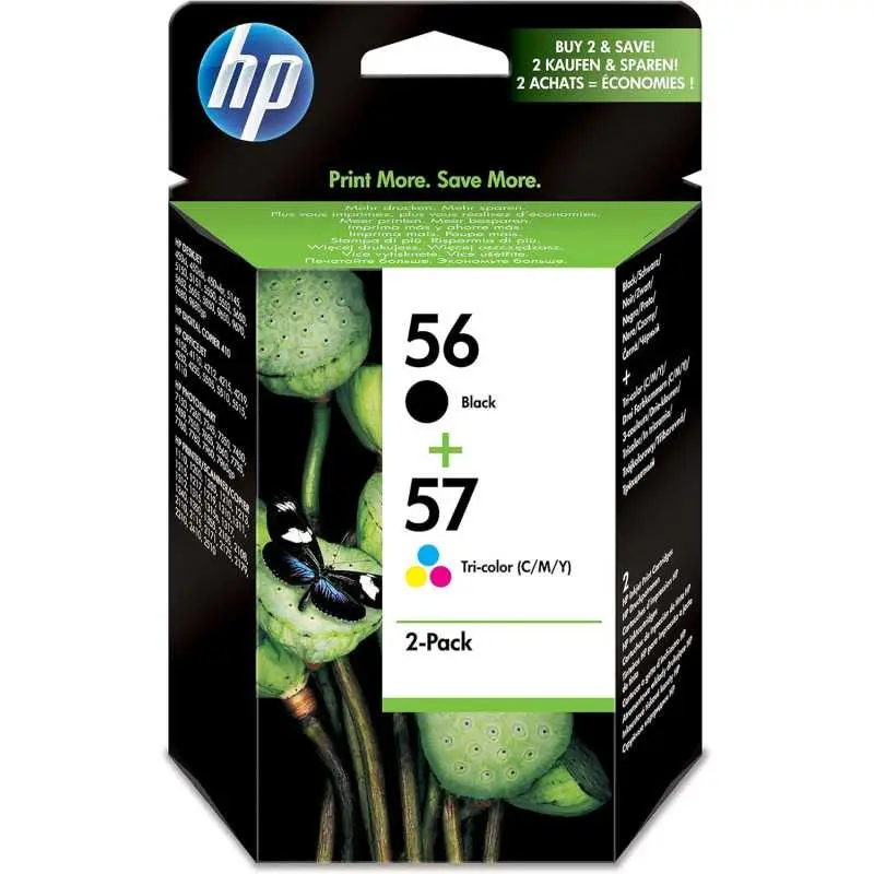 HP 56/57 Noir couleur Multipack de 2 cartouches d'encre d'origine HP 56/57 Noir couleur Multipack de 2 cartouches d'encre d'origine