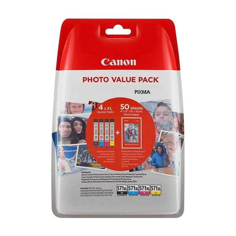 Canon CLI-571XL Noir couleur Pack de 4 Cartouches au meilleur prix