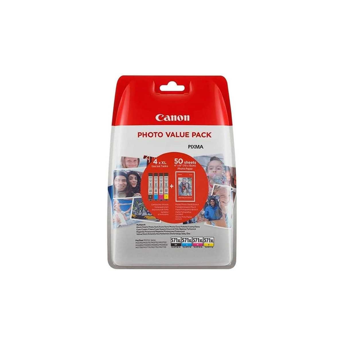 Canon CLI-571XL Noir couleur Pack de 4 Cartouches au meilleur prix Canon CLI-571XL Noir couleur Pack de 4 Cartouches au meilleur prix