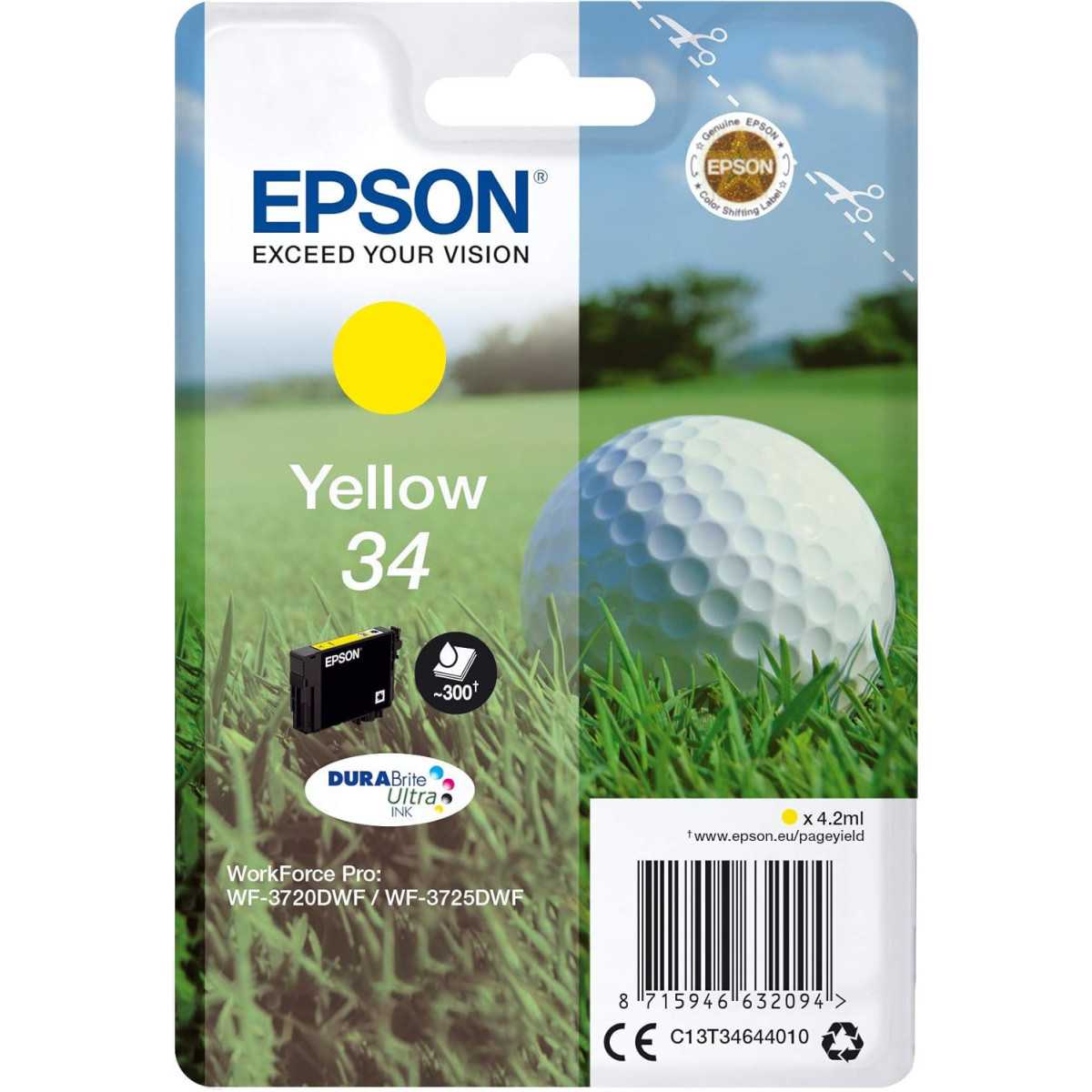 Epson 34 Jaune Balle de golf cartouche d'origine au meilleur prix