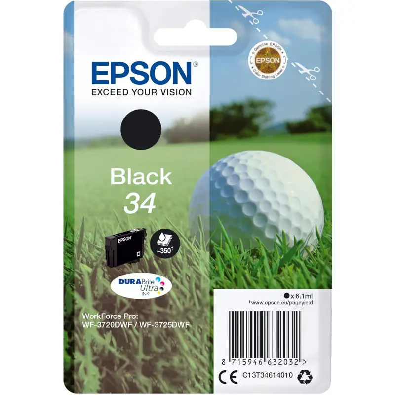 Epson 34 Noir Balle de golf Cartouche authentique au meilleur prix