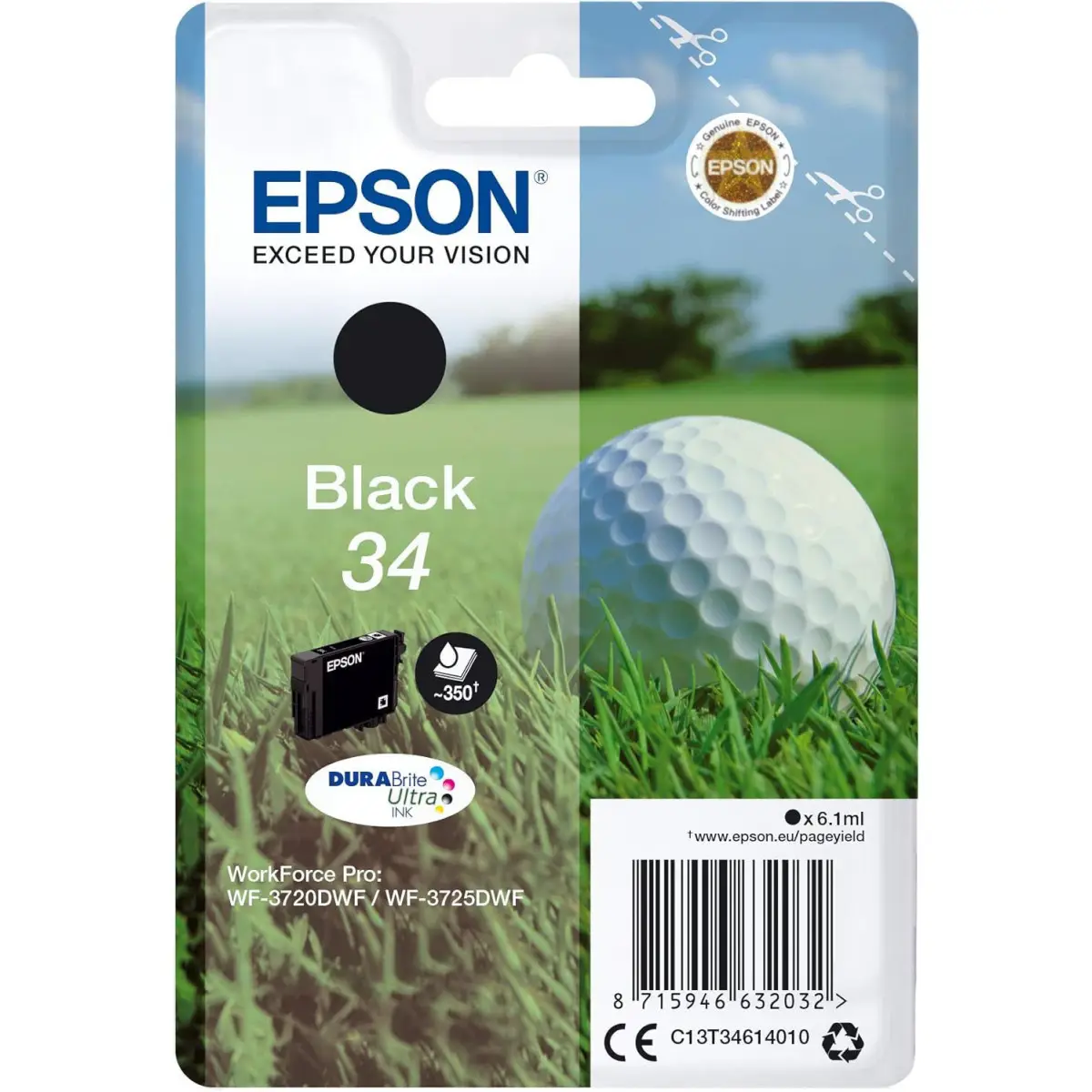 Epson 34 Noir Balle de golf Cartouche authentique au meilleur prix