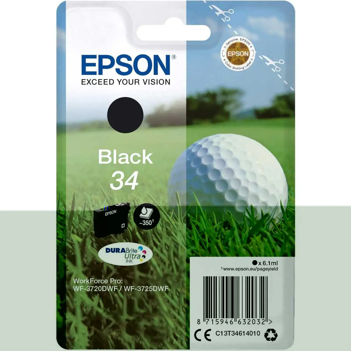 Epson 34 Noir Balle de golf Cartouche authentique au meilleur prix