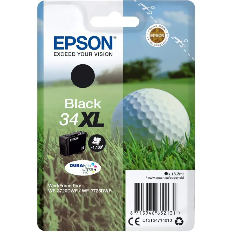 Epson 34XL Noir Balle de golf Cartouche authentique au meilleur prix