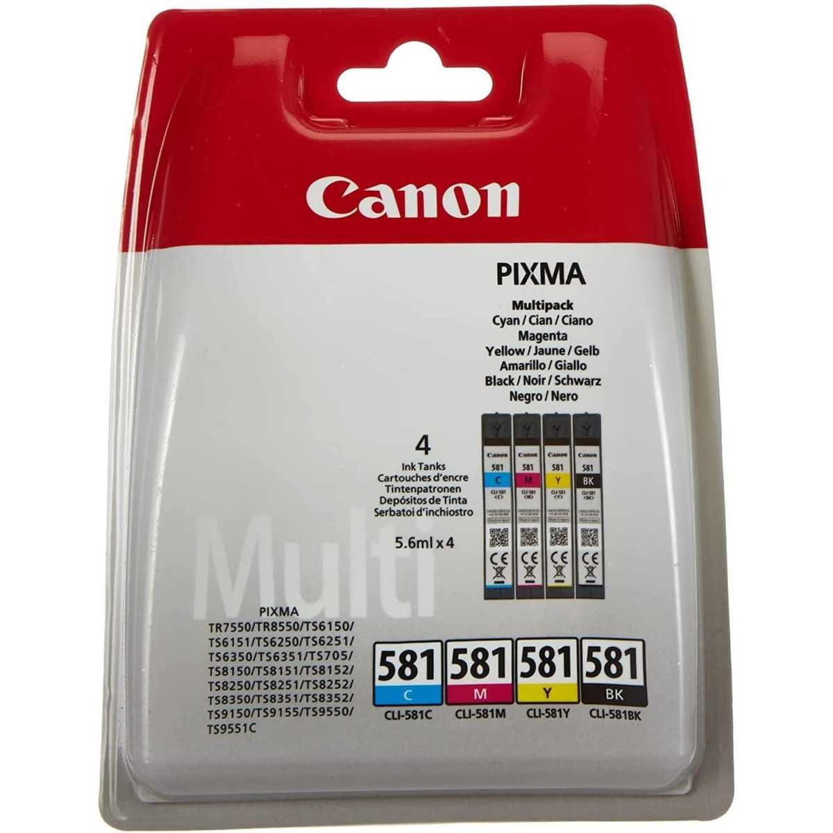 Canon CLI-581 Noir couleur Pack de 4 Cartouches au meilleur prix Canon CLI-581 Noir couleur Pack de 4 Cartouches au meilleur prix
