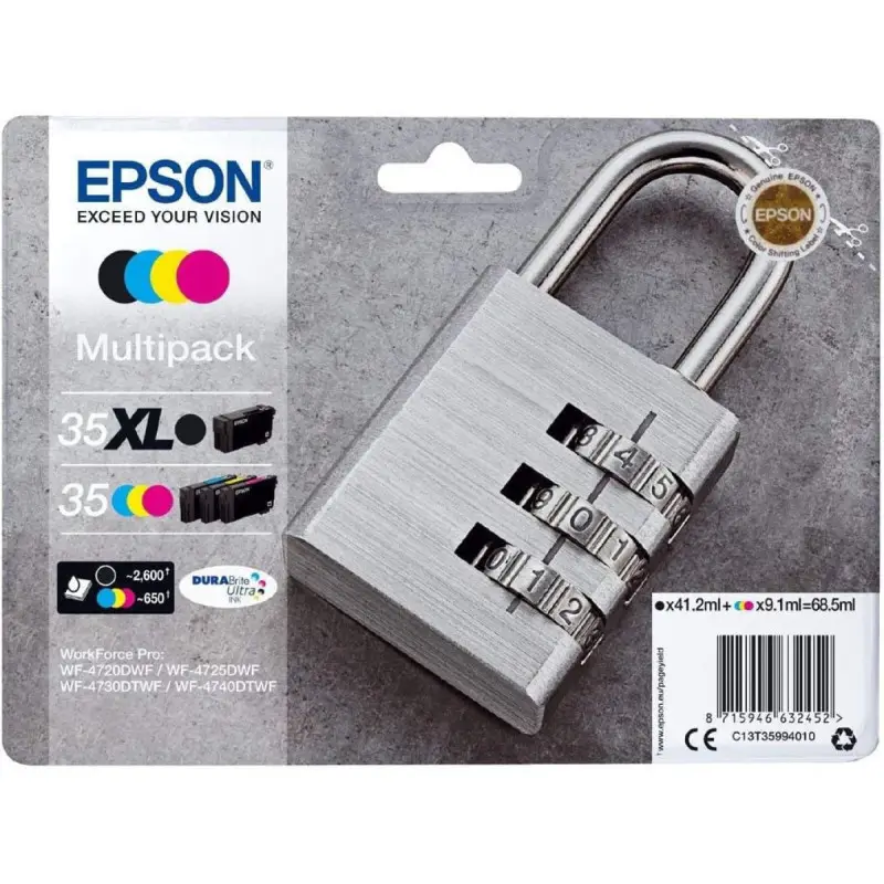 Epson 35XL Noir couleur Cadenas Pack de cartouches authentiques au meilleur prix