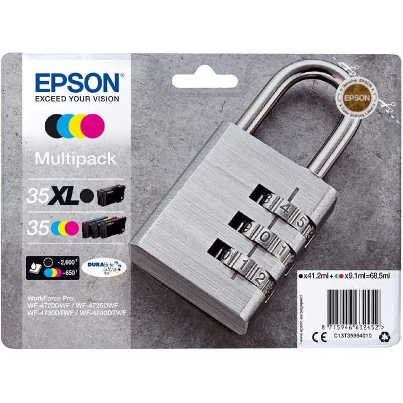 Epson 35XL Noir couleur Cadenas 4 Cartouches au meilleur prix